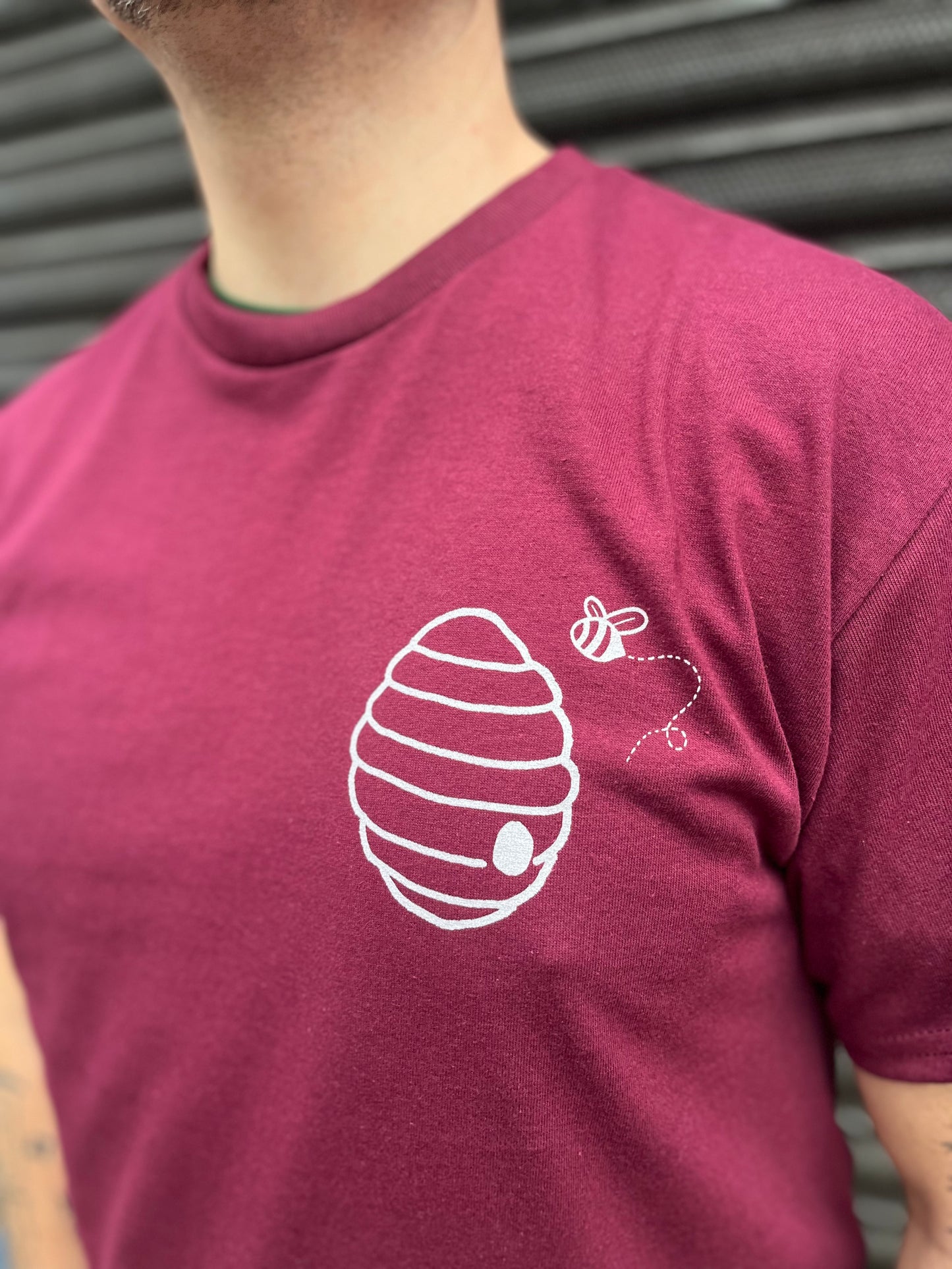 Butters Bee Hive Tee Burgundy