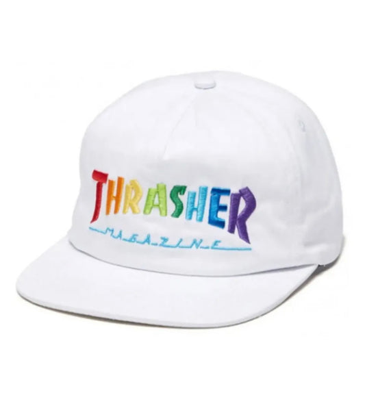 Thrasher White Rainbow Cap