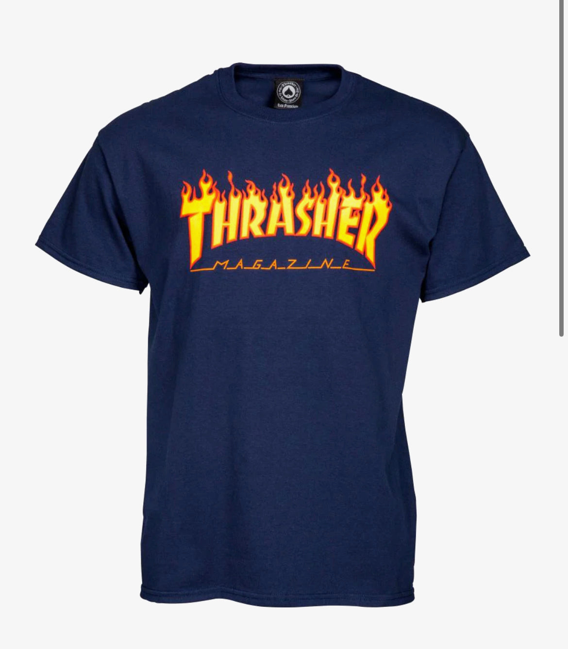 Thrasher Flame Logo Tee Navy