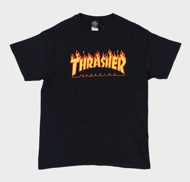 Thrasher Flame Logo Tee Black